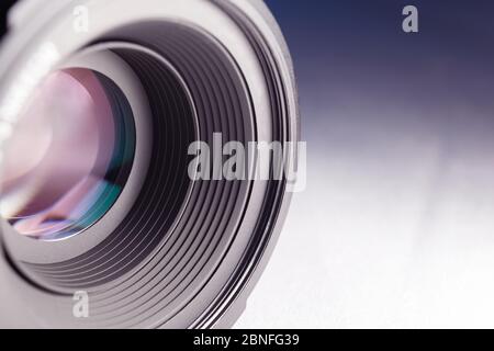 Close Up Of Camera Lens Stock Photo