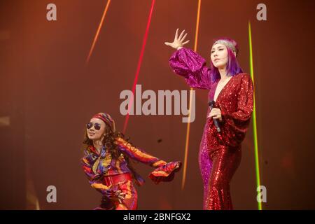 --File--Hong Kong actress and singer Miriam Yeung performs on the stage at her concert in Nanjing city, east China's Jiangsu province, 17 August 2019. Stock Photo