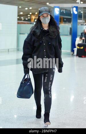 --File--Chinese-American actress, singer, and model Liu Yifei, or Crystal Liu, arrives at an airport in Beijing before departure, China, 21 January 20 Stock Photo