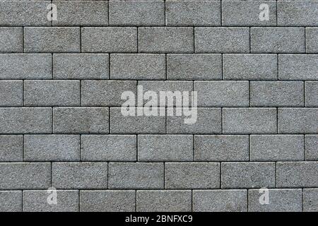 pavement paved with gray rectangular brick Stock Photo