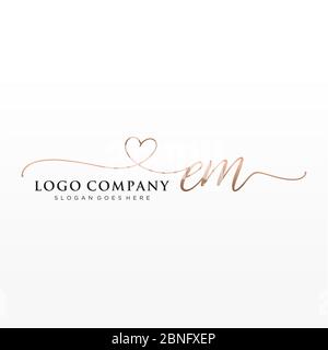 Initial letter EM wedding monogram logo design inspiration in 2023