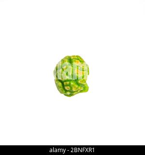 green popcorn close-up on white background Stock Photo