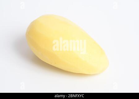 Raw peeled potato on white background Stock Photo