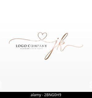 letter JK Logo Design Vector Template. Initial Linked Letter Design JK ...