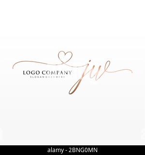 letter JW Logo Design Vector Template. Initial Linked Letter Design JW ...