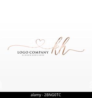 KH K H letter logo design. Initial letter KH uppercase monogram logo ...