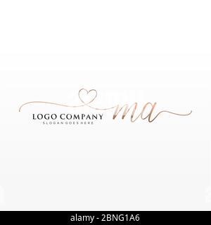 Initial MA Beauty Monogram and Elegant Logo Design Stock Vector