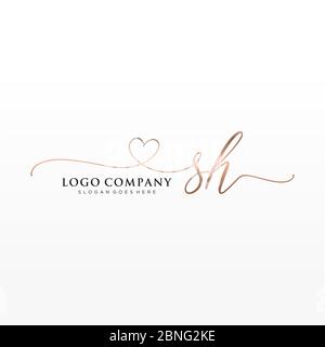 Initial SH beauty monogram and elegant logo design Stock Vector Image ...