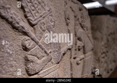 Closeup of ancient wall carvings displayed at the Museum of Anatolian Civilizations Ankara Turkey Stock Photo