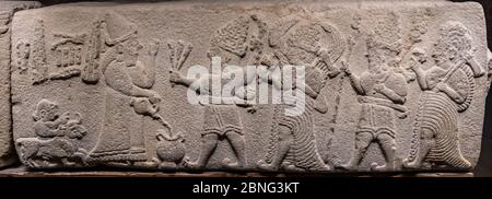 Closeup of ancient wall carvings displayed at the Museum of Anatolian Civilizations Ankara Turkey Stock Photo