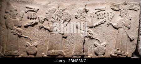 Closeup of ancient wall carvings displayed at the Museum of Anatolian Civilizations Ankara Turkey Stock Photo