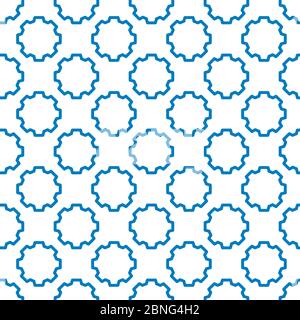 Linear seamless cogwheel pattern, factory background. Stock vector illustration Stock Vector