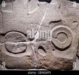 Closeup of ancient wall carvings displayed at the Museum of Anatolian Civilizations Ankara Turkey Stock Photo