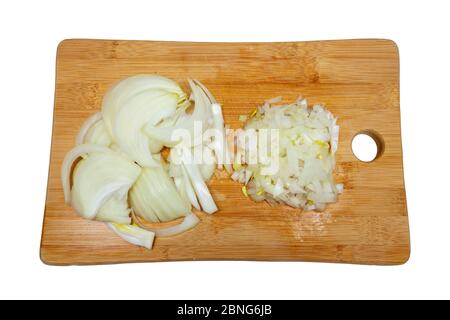 Onion  slices on white backgrounds Stock Photo