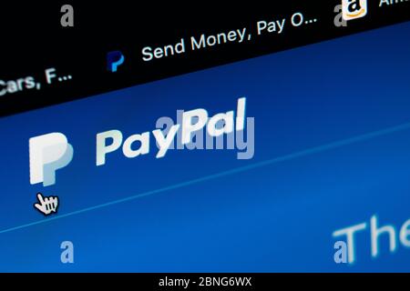 Paypal logo on a monitor screen Stock Photo - Alamy