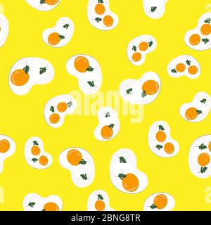 Scrambled eggs for breakfast. Seamless pattern. Design for packaging, fabric, paper Stock Vector