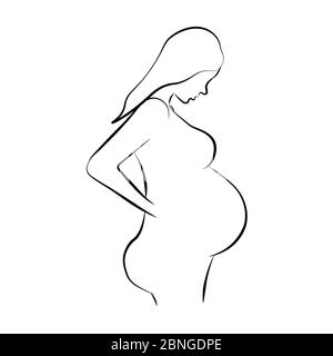 Pregnancy and motherhood - mom and baby health, vector illustration Stock Vector