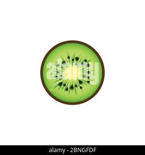 Kiwi slice isolated on white. EPS10 vector Stock Vector
