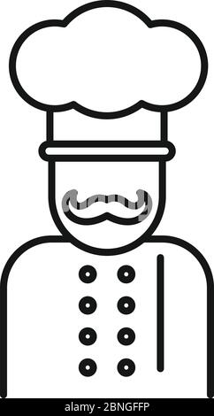 Cook chef icon. Outline cook chef vector icon for web design isolated on white background Stock Vector