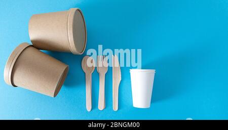 Concept for catering food and recycling. No plastic Stock Photo