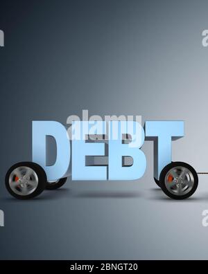 The business concept of debt and borrowing - 3d rendering Stock Photo