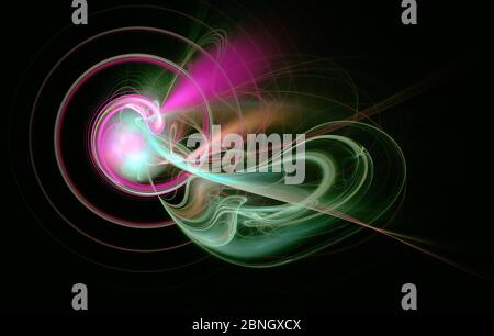 A whimsical abstract drawing on a dark background. Stock Photo
