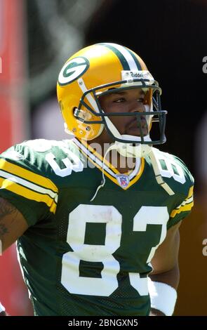 Green Bay Packers wide receiver Donald Driver warms up during the second  session of training camp Friday, July 29, 2005, in Green Bay, Wis. (AP  Photo/Shawano Leader, Cory Dellenbach Stock Photo - Alamy