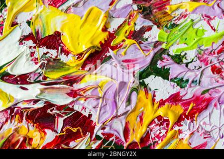 Colorful Oil Painting on canvas. Abstract art background. Fragment of Modern artwork. Brush Strokes of paint. Stock Photo