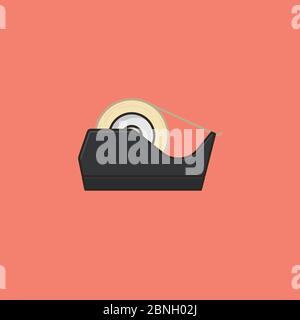 Adhesive tape dispenser vector illustration for cellophane Tape Day on May 27th. Office equipment symbol. Stock Vector