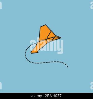 Paper airplane vector illustration for Paper Airplane Day on May 26th. Cheap and simple toy symbol Stock Vector