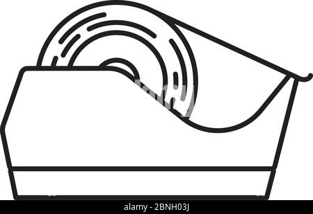 Sticky tape line vector icon. Dispenser drawing flat scotch label ...