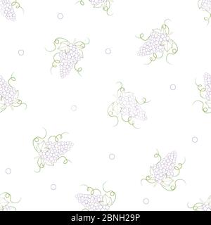 Colorful Line Grape on White Background. Vector Illustration. Stock Vector