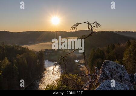 Nice valley with Vltava river near ruin Divci kamen. Czech republic Stock Photo