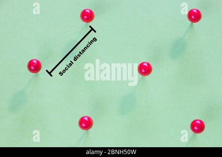 Respect of the safety distance. Social distancing concept Stock Photo