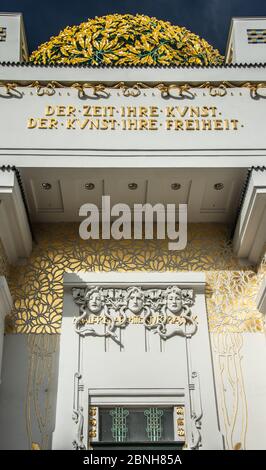 Details of the Secession Building (Wiener Secessionsgebaude) - exhibition hall built in 1897 as architectural manifesto for Vienna Secession. Vienna, Stock Photo