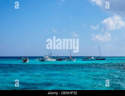 Boats at Stingray City, Grand Cayman, Cayman Islands Stock Photo