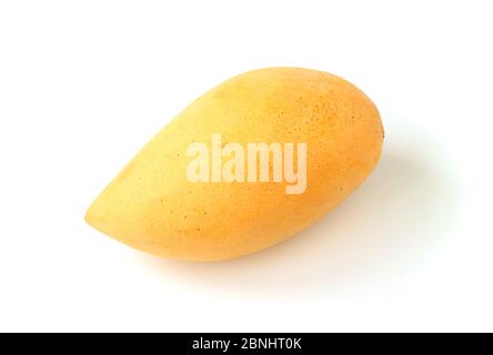 One Fresh Ripe Mango Isolated on White Background Stock Photo