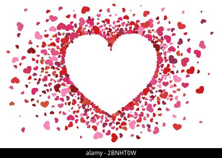 A heart shape postcard. Congratulations on Valentines Day. Vector illustration. Stock Vector