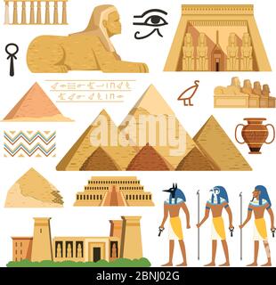 Pyramid of egypt. History landmarks. Cultural objects and symbols of egyptians Stock Vector