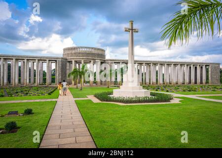 Taukkyan War Cemetery dedicated to allied losses during WWII near Yangon, Myanmar. Stock Photo