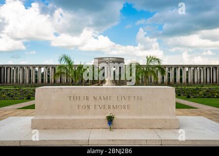 Taukkyan War Cemetery dedicated to allied losses during WWII near Yangon, Myanmar. Stock Photo