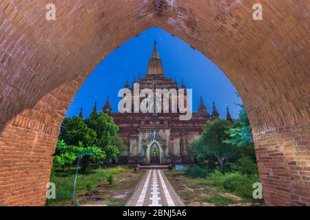 Bagan, Myanmar at Sulamani Temple at night. Stock Photo