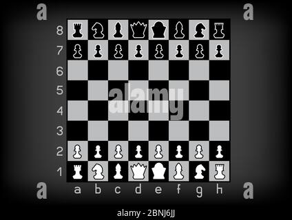 Chess figures board template mockup Stock Vector