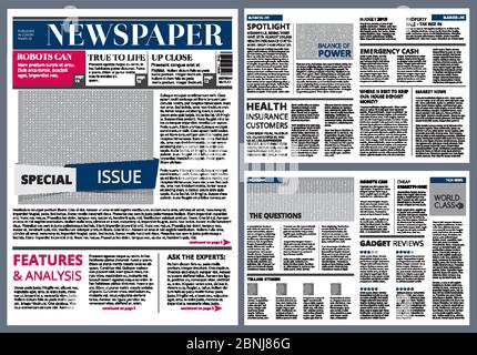 Vector design template of newspaper Stock Vector