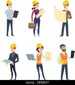 Male and female workers of engineers and other technician professions Stock Vector