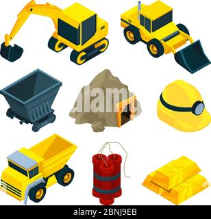 Mining minerals and gold Stock Vector