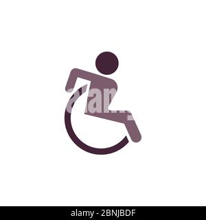 disabled color style icon. sign design. wheelchair icon icon design template. Trendy style, vector eps 10. Icon pictogram wheelchair physical deficien Stock Vector