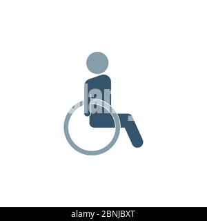 disabled color style icon. sign design. wheelchair icon icon design template. Trendy style, vector eps 10. Icon pictogram wheelchair physical deficien Stock Vector