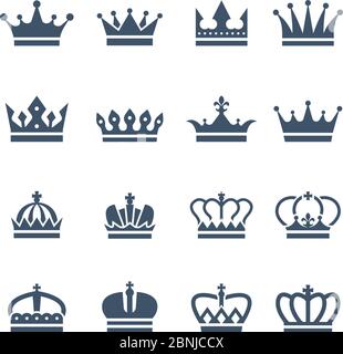 Black crowns. Symbols for luxury logos and badges Stock Vector