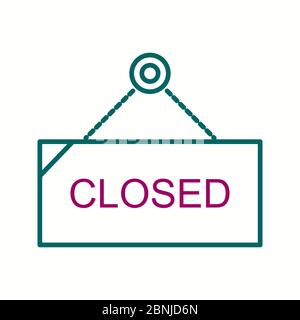 Beautiful Closed Tag Line Vector Icon Stock Vector